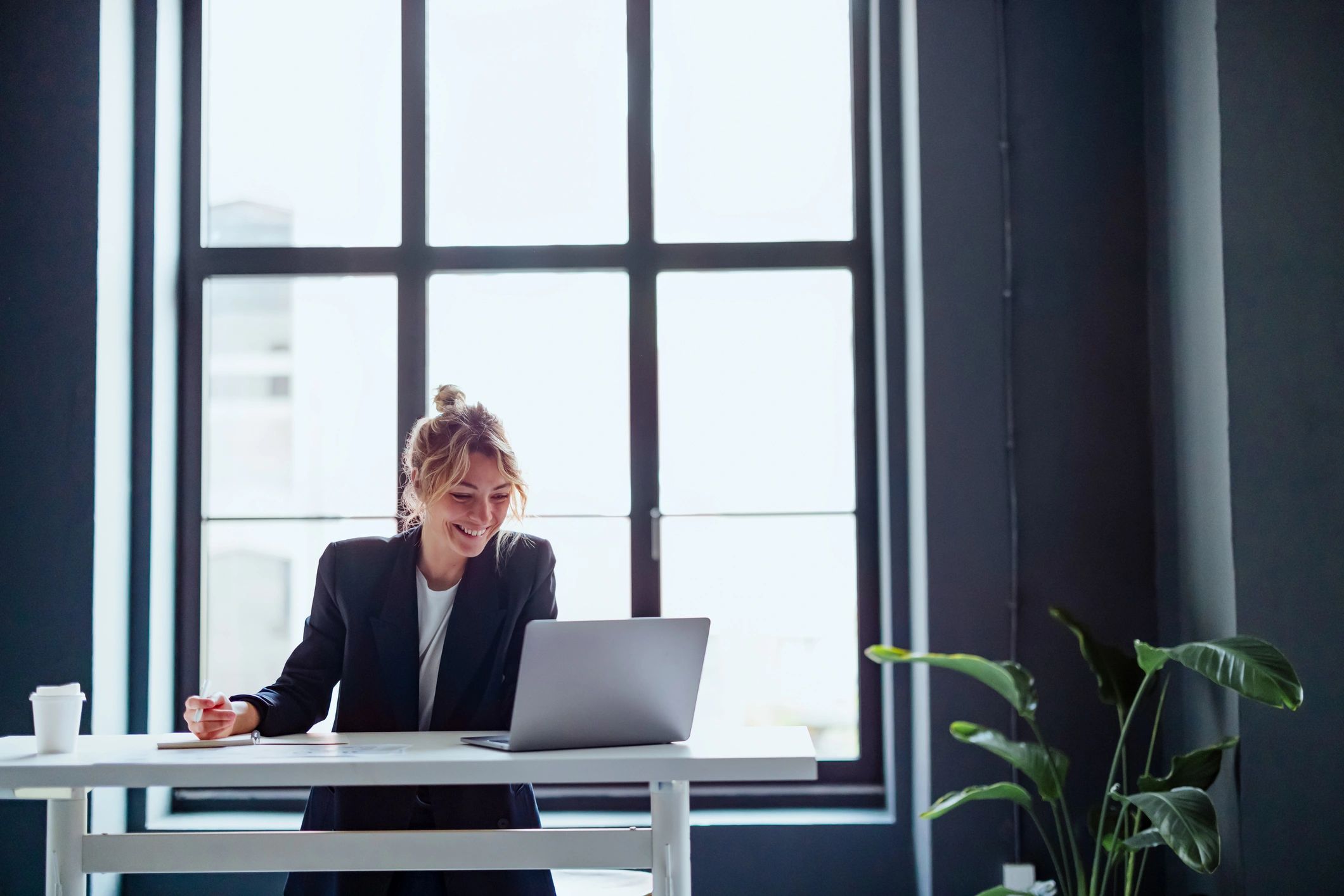 Business professional working at a desk